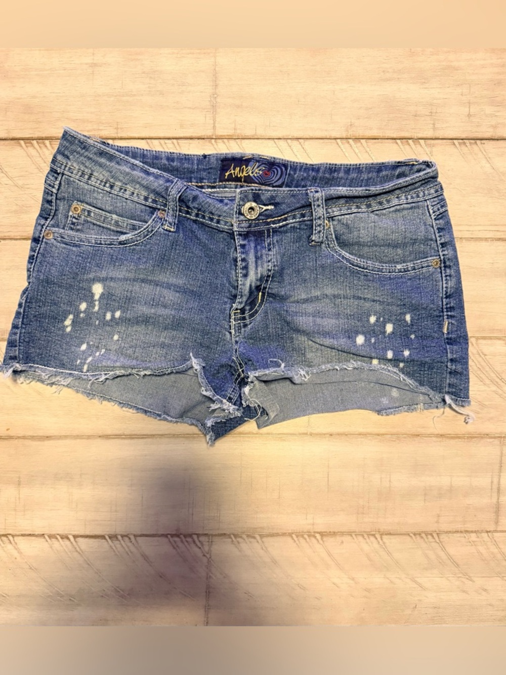 Women’s Junior Angels Brand Distressed Blue Denim Cutoff Shorts Size 11